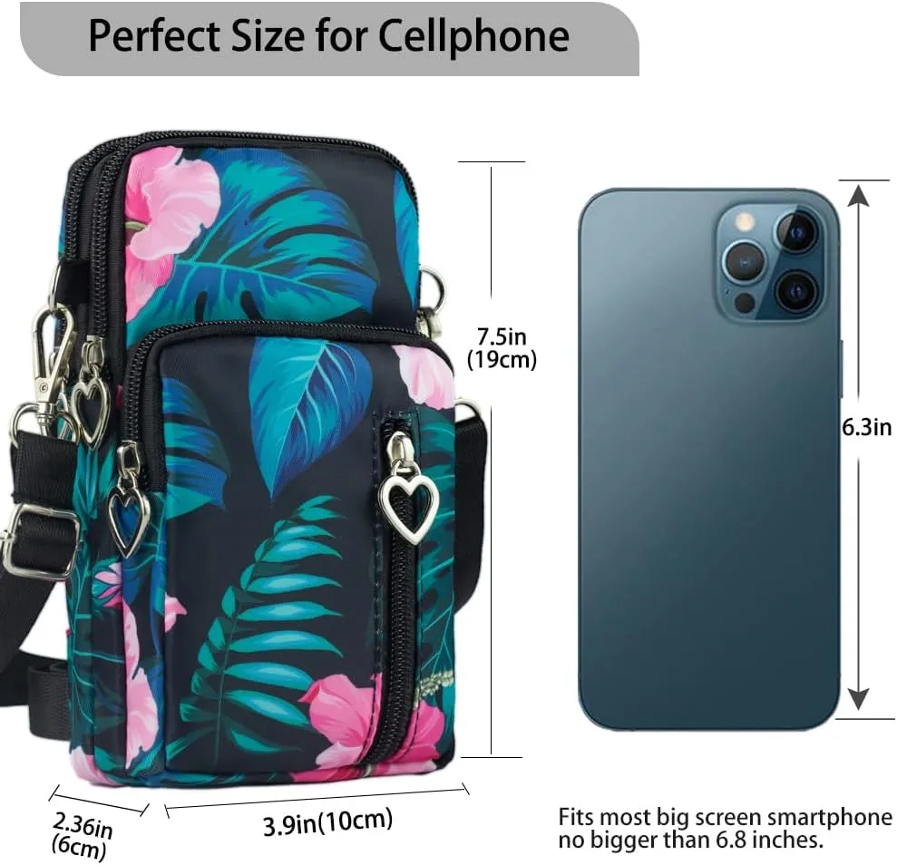 JANKS Small Crossbody Bag for Women - Mini Phone Purses with Crossbody Strap and Wallet - Nylon Arm Bag
