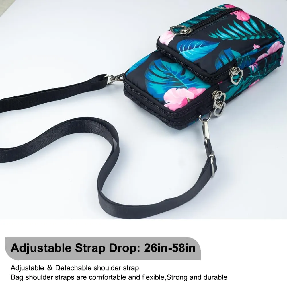 JANKS Small Crossbody Bag for Women - Mini Phone Purses with Crossbody Strap and Wallet - Nylon Arm Bag