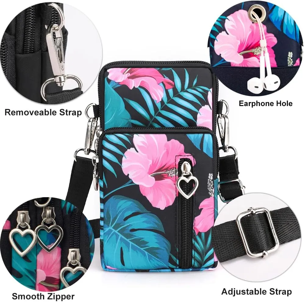JANKS Small Crossbody Bag for Women - Mini Phone Purses with Crossbody Strap and Wallet - Nylon Arm Bag