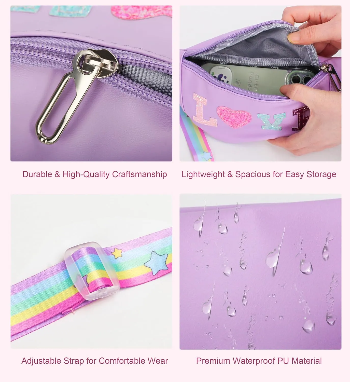 Kids Fanny Pack Girls Birthday Gifts Age 4-10 Belt Bag Crossbody Bags Teen Girl Stuff Birthday Bags For Kids Sister Birthday Gifts Fanny Packs For Women Toys For Ages 8-13