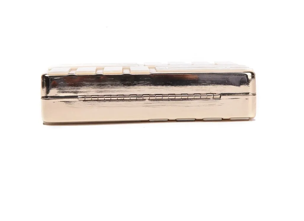 Marble Acrylic Gold Clutch Purse - Cream