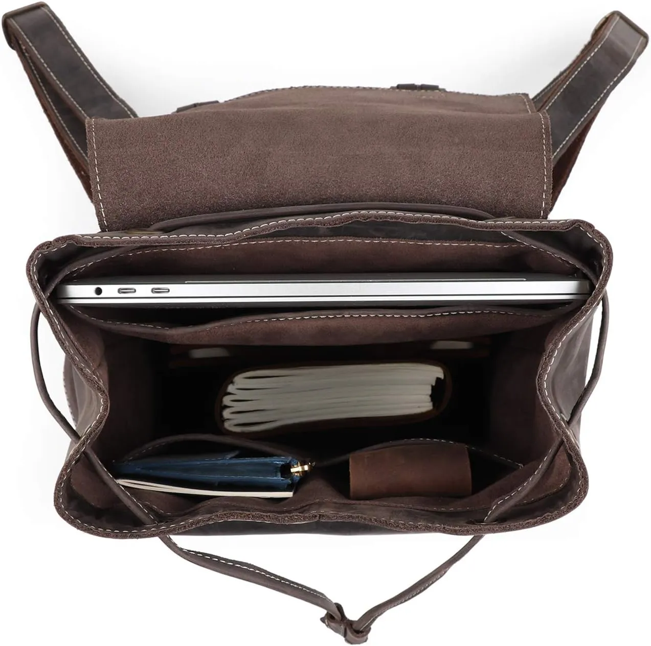 MegaGear Valley Leather Backpack, Chestnut, Large