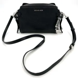 Michael Kors Bristol Black Pebbled Leather Crossbody Bag w/ Silver Detail ( COA)