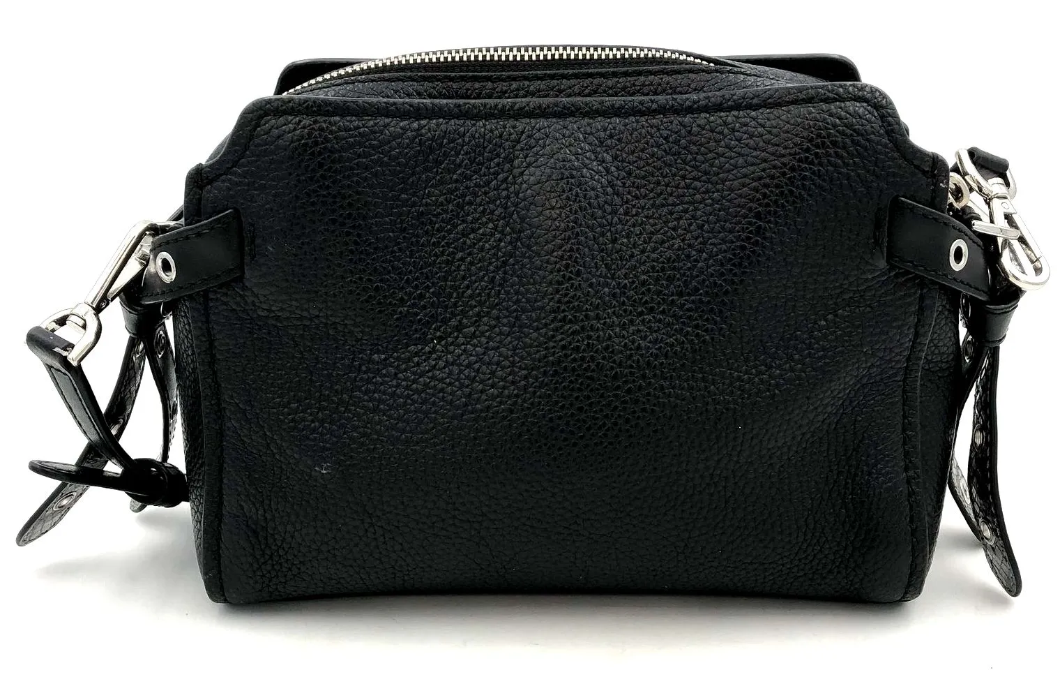Michael Kors Bristol Black Pebbled Leather Crossbody Bag w/ Silver Detail ( COA)
