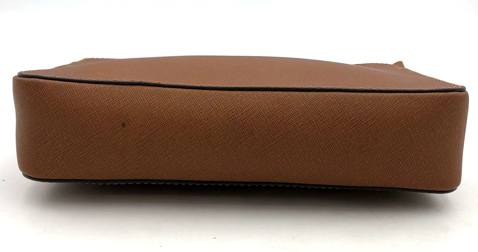 Michael Kors Brown Saffiano Leather Crossbody Bag with Gold-Tone Accents ( COA)