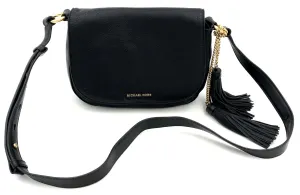 Michael Kors 'Elyse' Black Pebbled Leather Crossbody Bag w/ Gold Accents ( COA)