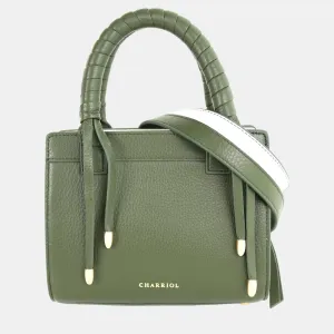 Military Green/Off white Leather Forever Handbag