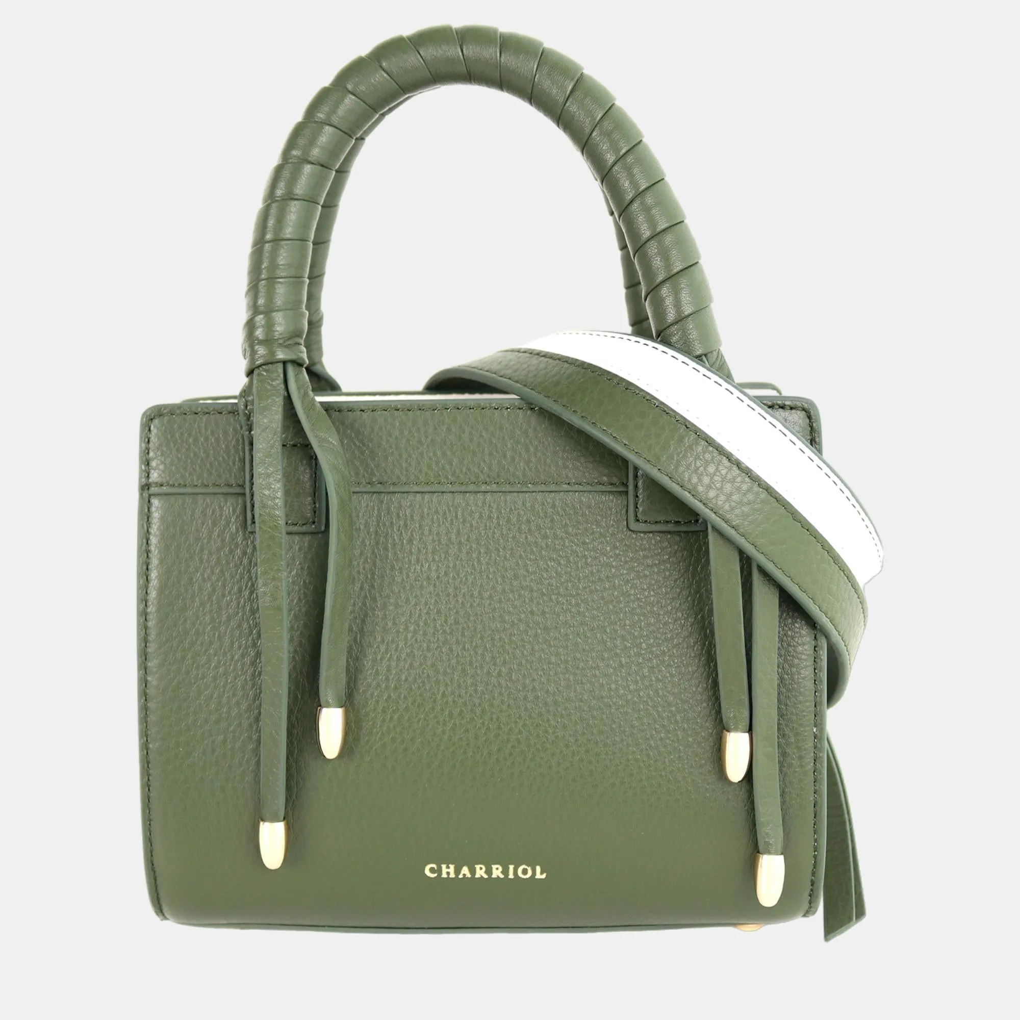 Military Green/Off white Leather Forever Handbag