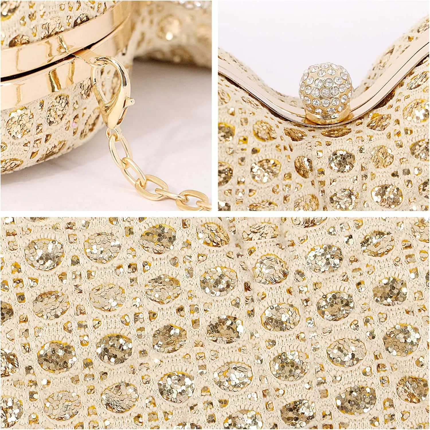 Naimo Womens Butterfly Clutch Bag Glitter Evening Bag Mini Handbag Sparkly Shoulder Chain Purse
