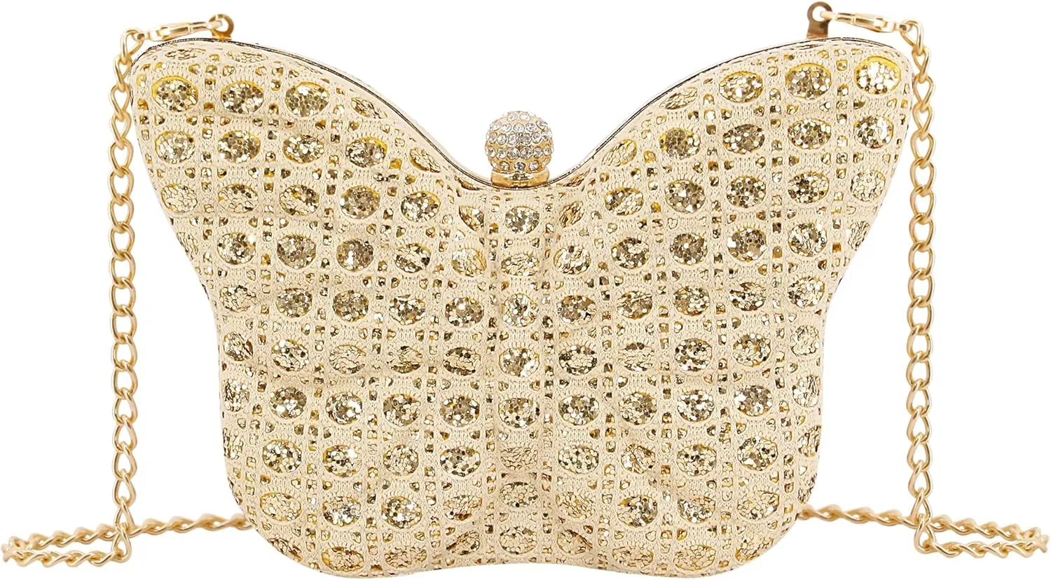 Naimo Womens Butterfly Clutch Bag Glitter Evening Bag Mini Handbag Sparkly Shoulder Chain Purse