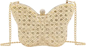 Naimo Womens Butterfly Clutch Bag Glitter Evening Bag Mini Handbag Sparkly Shoulder Chain Purse