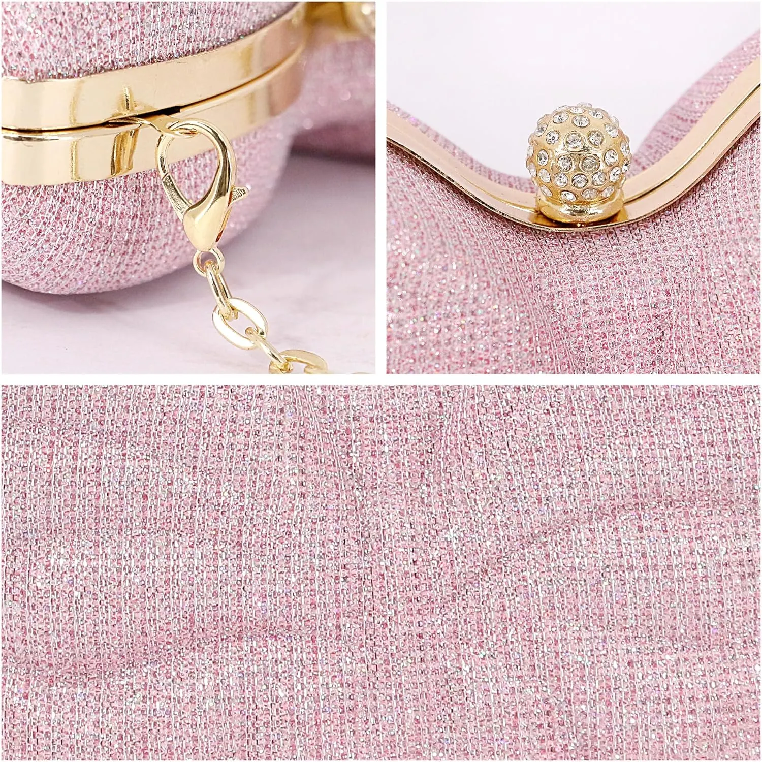 Naimo Womens Butterfly Clutch Bag Glitter Evening Bag Mini Handbag Sparkly Shoulder Chain Purse