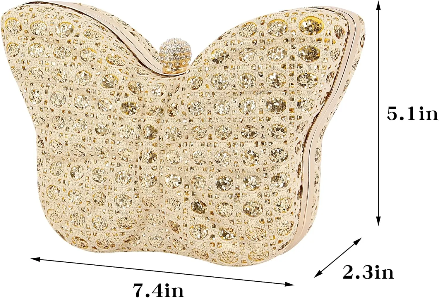 Naimo Womens Butterfly Clutch Bag Glitter Evening Bag Mini Handbag Sparkly Shoulder Chain Purse