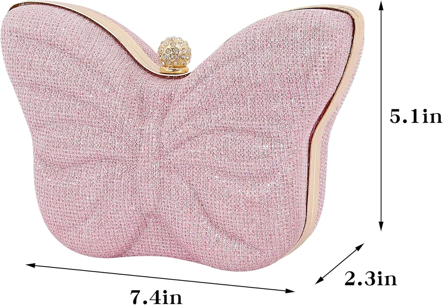 Naimo Womens Butterfly Clutch Bag Glitter Evening Bag Mini Handbag Sparkly Shoulder Chain Purse