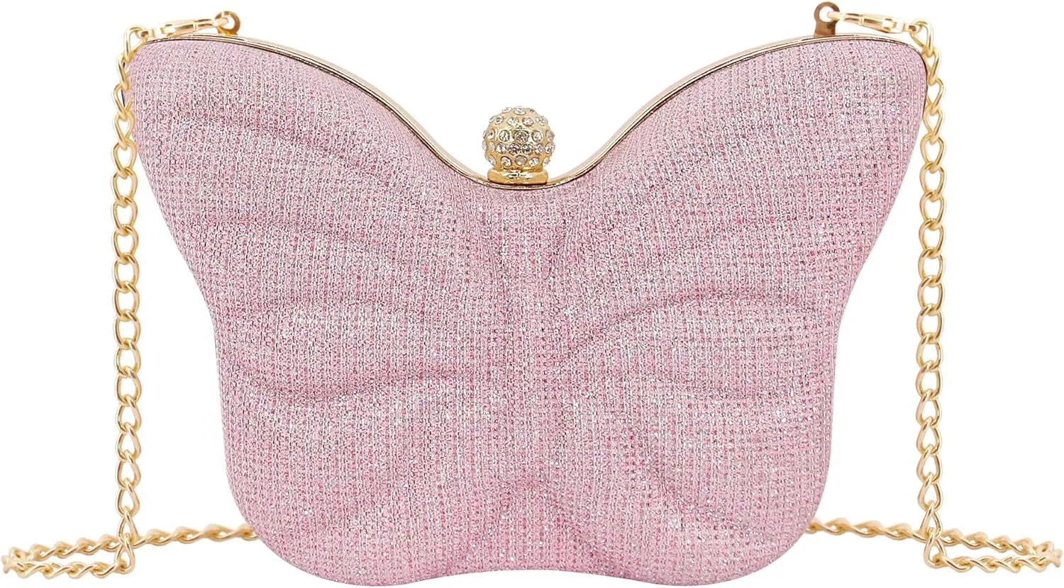 Naimo Womens Butterfly Clutch Bag Glitter Evening Bag Mini Handbag Sparkly Shoulder Chain Purse