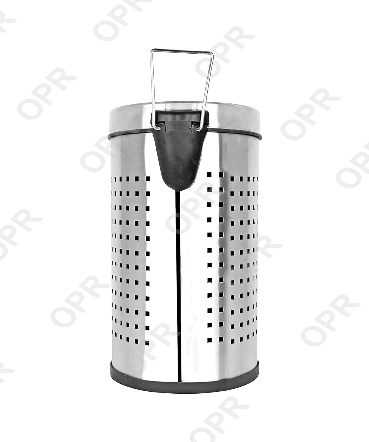 OPR Stainless Steel Dustbin Square Perforated Pedal Dustbin With Plastic Bucket