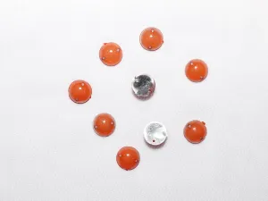 Orange Circular Plastic Stones - 10 mm
