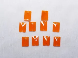 Orange Designer Rectangle Plastic Stones - 10x14 mm