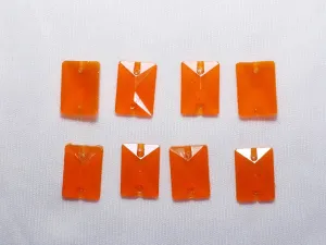 Orange Designer Rectangle Plastic Stones - 18x13 mm