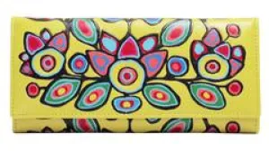 Oscardo  - Norval Morrisseau - Long Wallet - "Floral on Yellow"