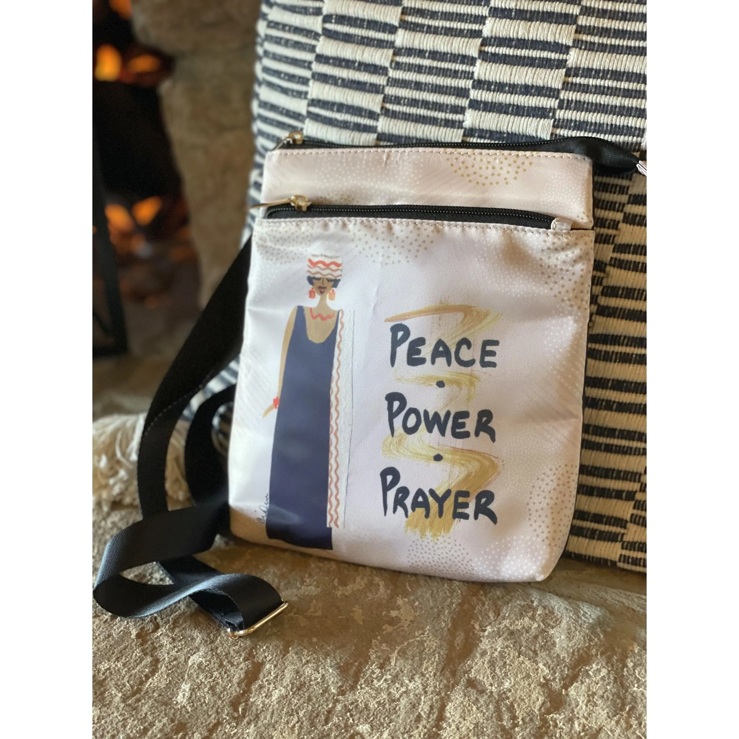 Peace, Power and Prayer Crossbody Travel Purse