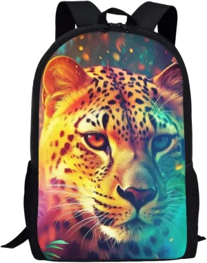 PinUp Angel Yellow Cool Cheetah School Bag For Kids Backpack Cool Magical Animal Bag For Children Boys and Girls Bookbag