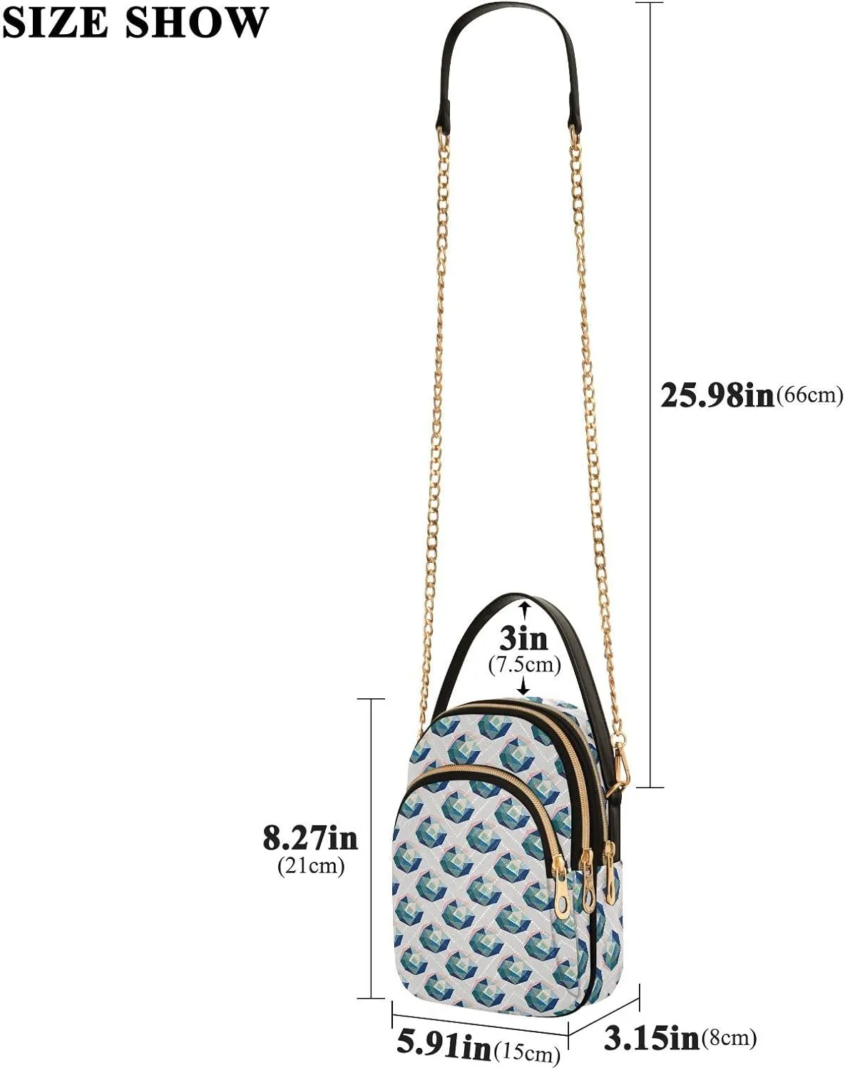 Quilted Shoulder Bag for Women with Chain Strap Leather Handle
