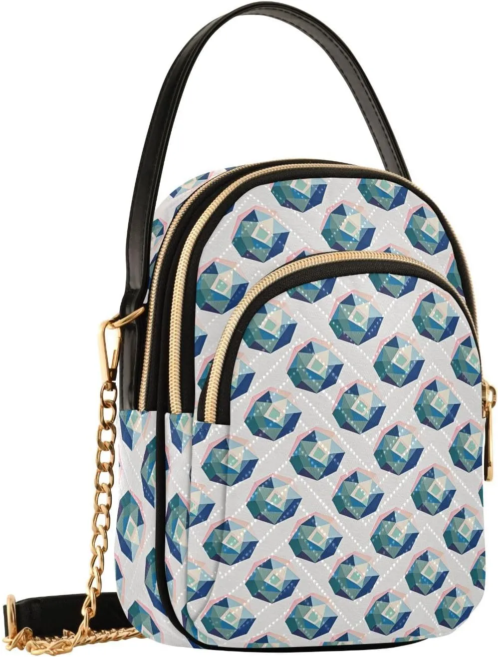 Quilted Shoulder Bag for Women with Chain Strap Leather Handle