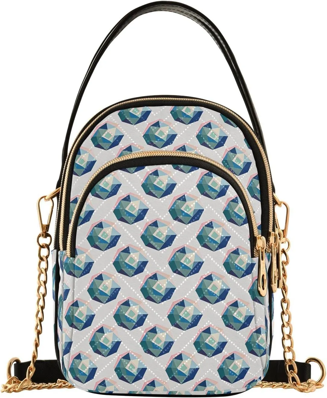 Quilted Shoulder Bag for Women with Chain Strap Leather Handle