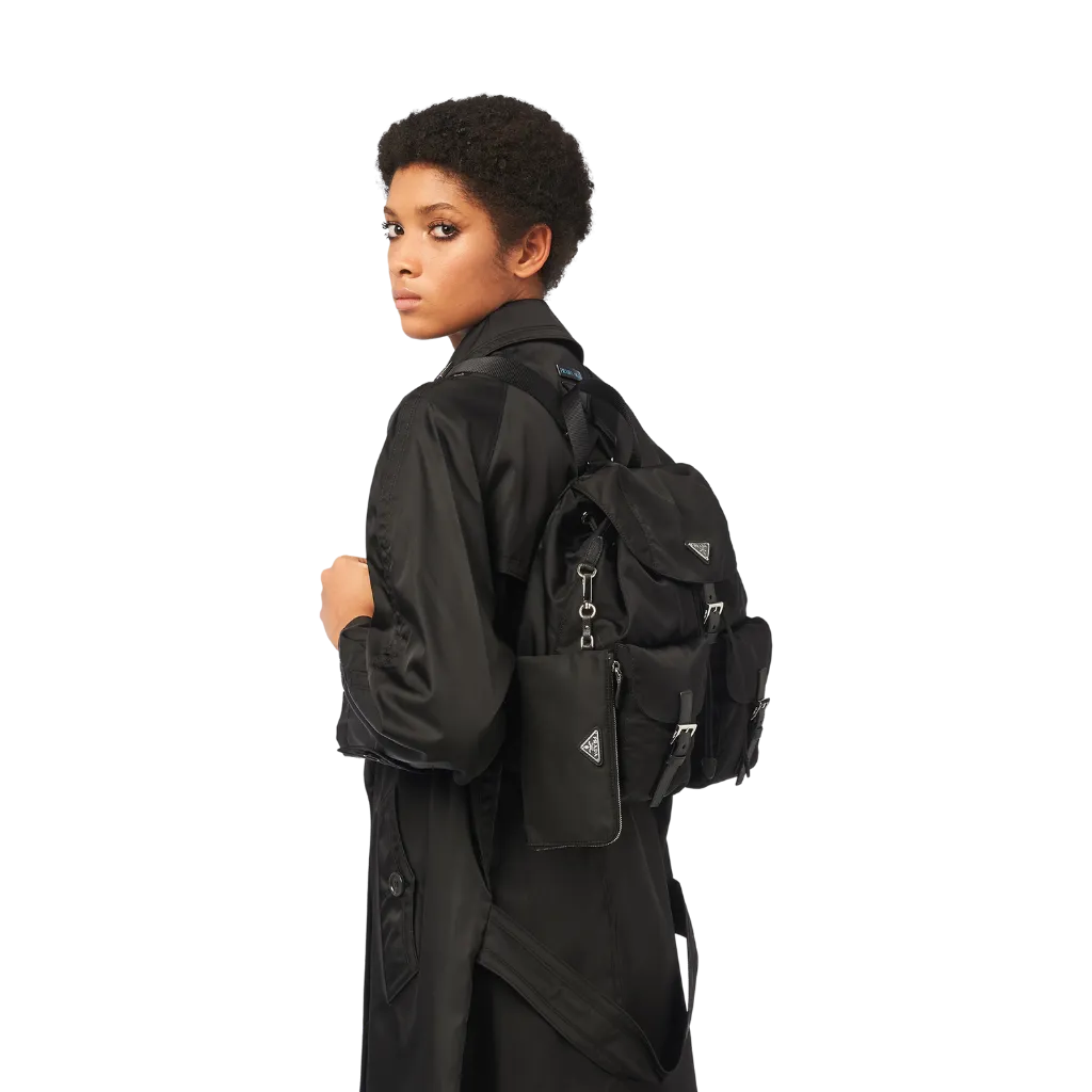 Re-Nylon medium backpack with pouch