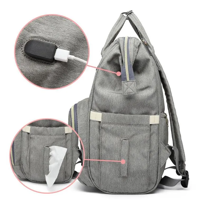 Sidiou Group Maternity Waterproof Nappy Handbag USB Port Travel Mummy Nursing Backpacks