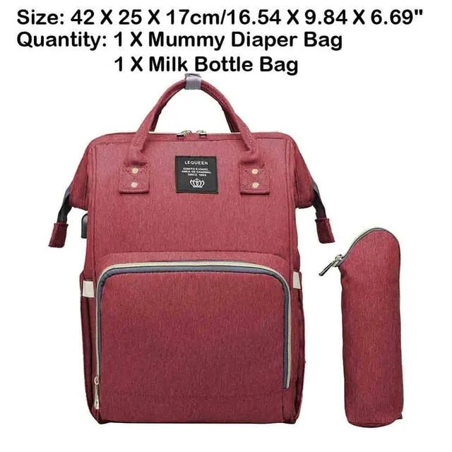Sidiou Group Maternity Waterproof Nappy Handbag USB Port Travel Mummy Nursing Backpacks