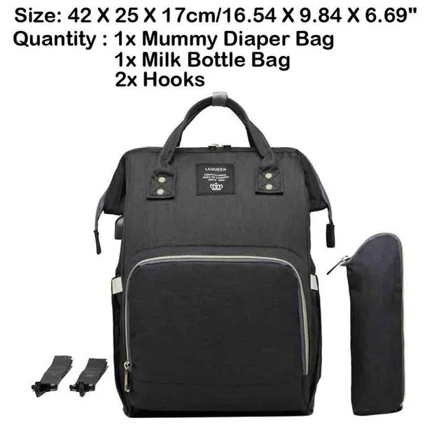 Sidiou Group Maternity Waterproof Nappy Handbag USB Port Travel Mummy Nursing Backpacks