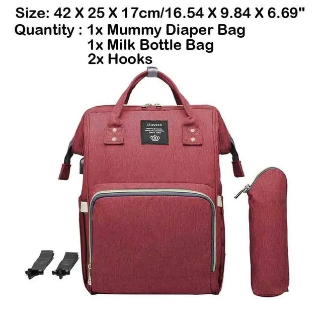 Sidiou Group Maternity Waterproof Nappy Handbag USB Port Travel Mummy Nursing Backpacks