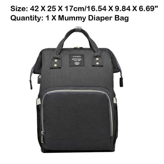 Sidiou Group Maternity Waterproof Nappy Handbag USB Port Travel Mummy Nursing Backpacks