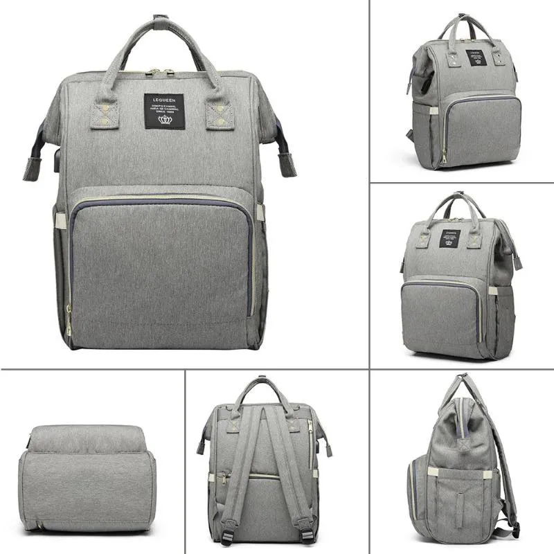 Sidiou Group Maternity Waterproof Nappy Handbag USB Port Travel Mummy Nursing Backpacks