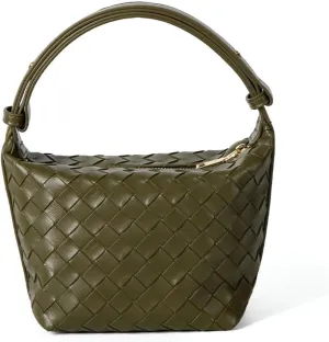 Small Size Leather Woven Women's Tote Bag Woven Leather Mini Lightweight Luxury Crossbody