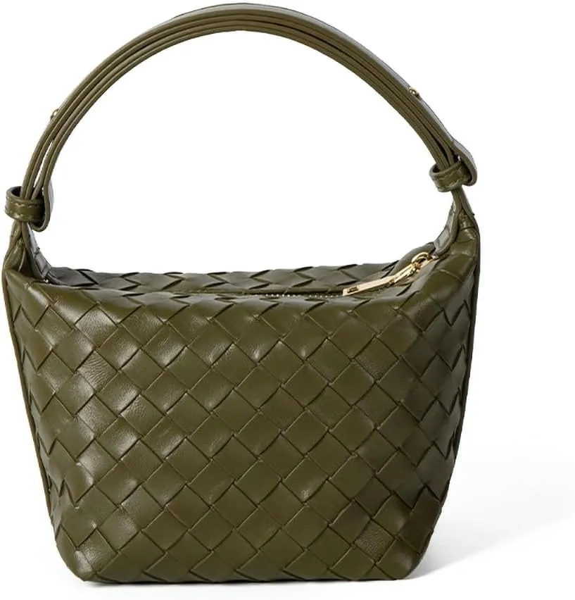 Small Size Leather Woven Women's Tote Bag Woven Leather Mini Lightweight Luxury Crossbody