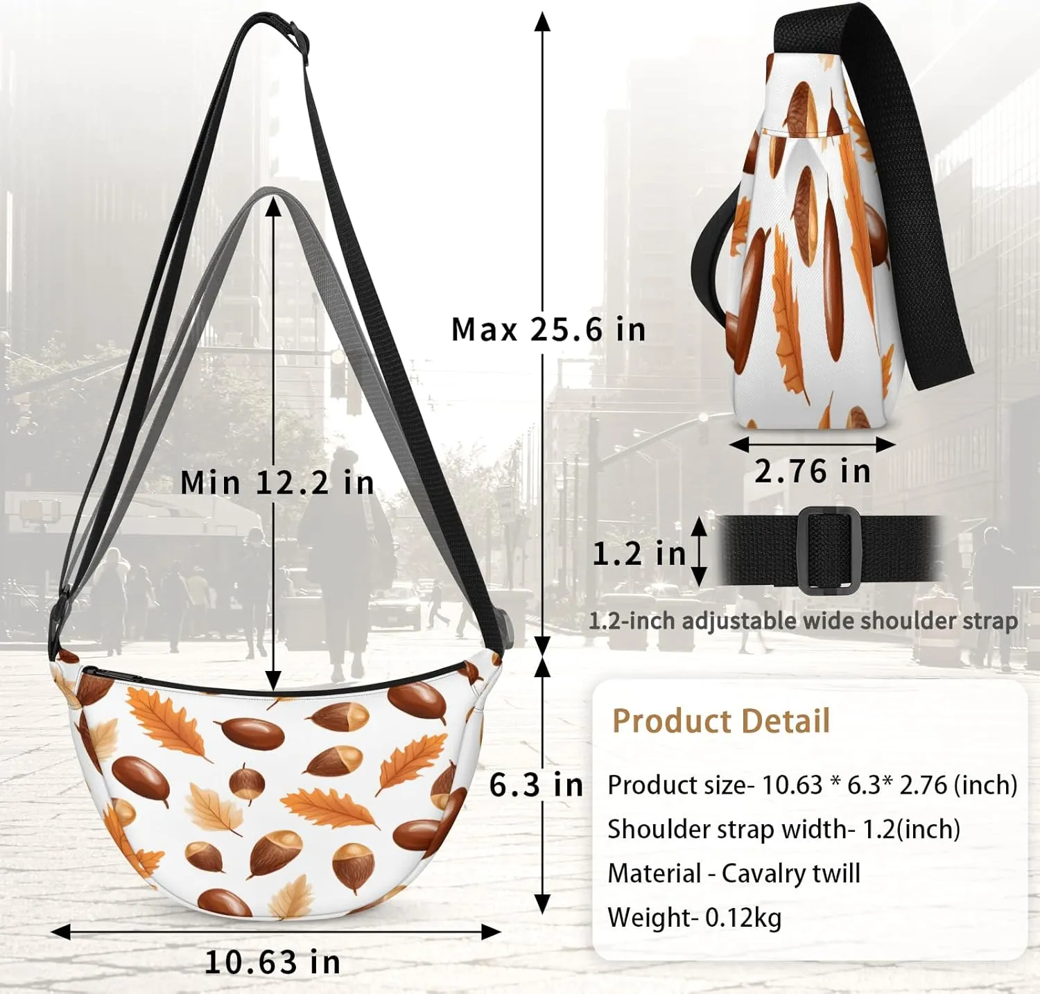Small Sling Crossbody Bag for Women Men Trendy, Small Crescent Bag with Adjustable Strap Zippers, Lightweight Dumpling Bags