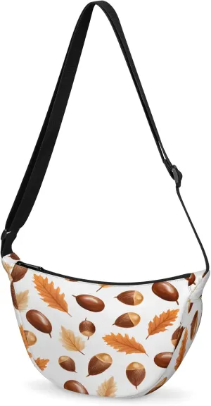 Small Sling Crossbody Bag for Women Men Trendy, Small Crescent Bag with Adjustable Strap Zippers, Lightweight Dumpling Bags