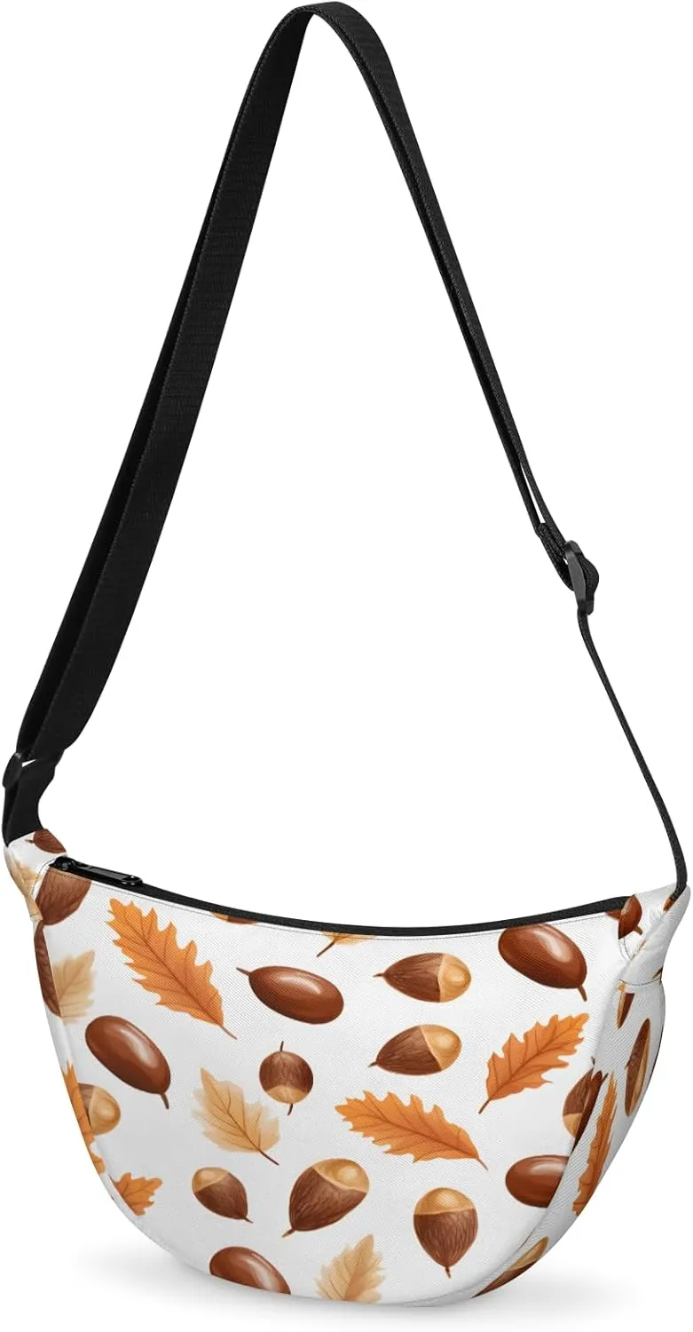 Small Sling Crossbody Bag for Women Men Trendy, Small Crescent Bag with Adjustable Strap Zippers, Lightweight Dumpling Bags