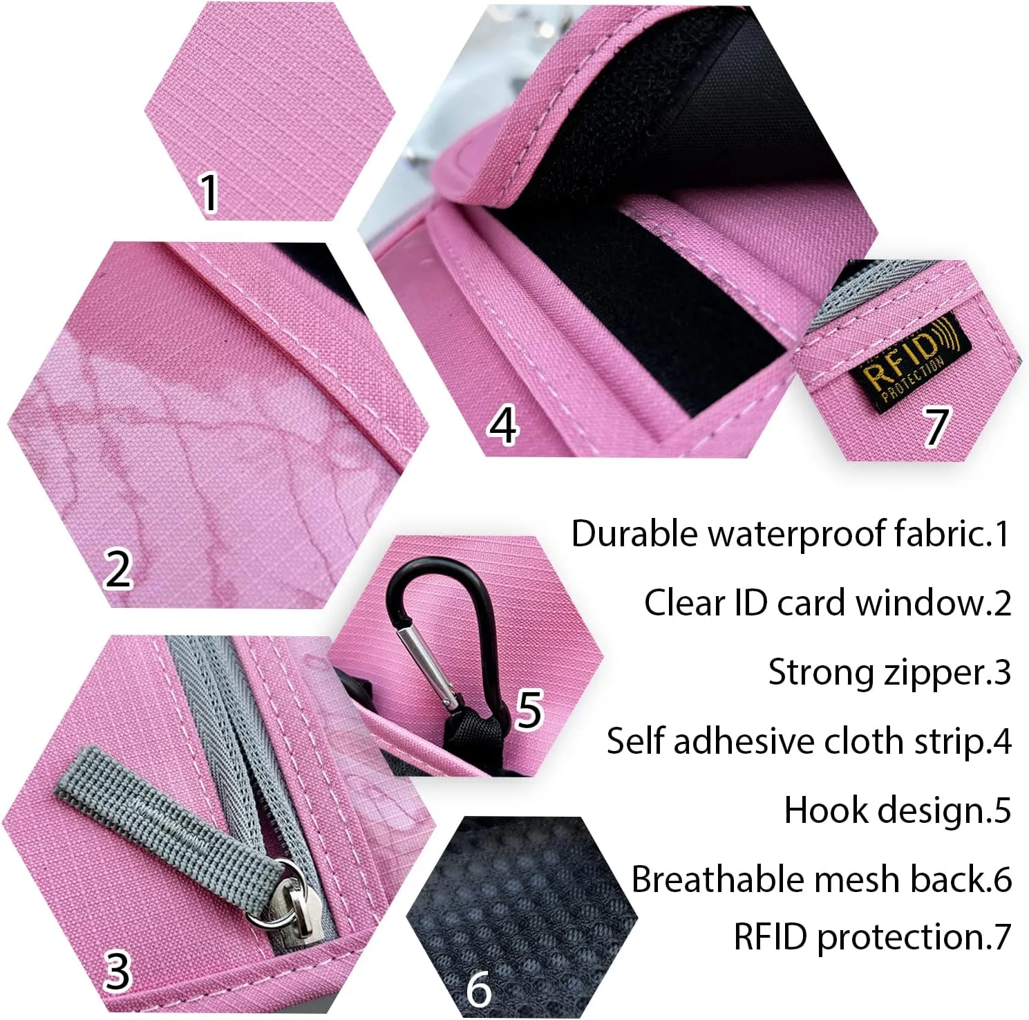 Travel Neck Wallet, RFID Blocking Passport Holder with Adjustable Neck Strap for Men and Women to Keep Cash, Credit Cards and Travel Documents Safe - Pink