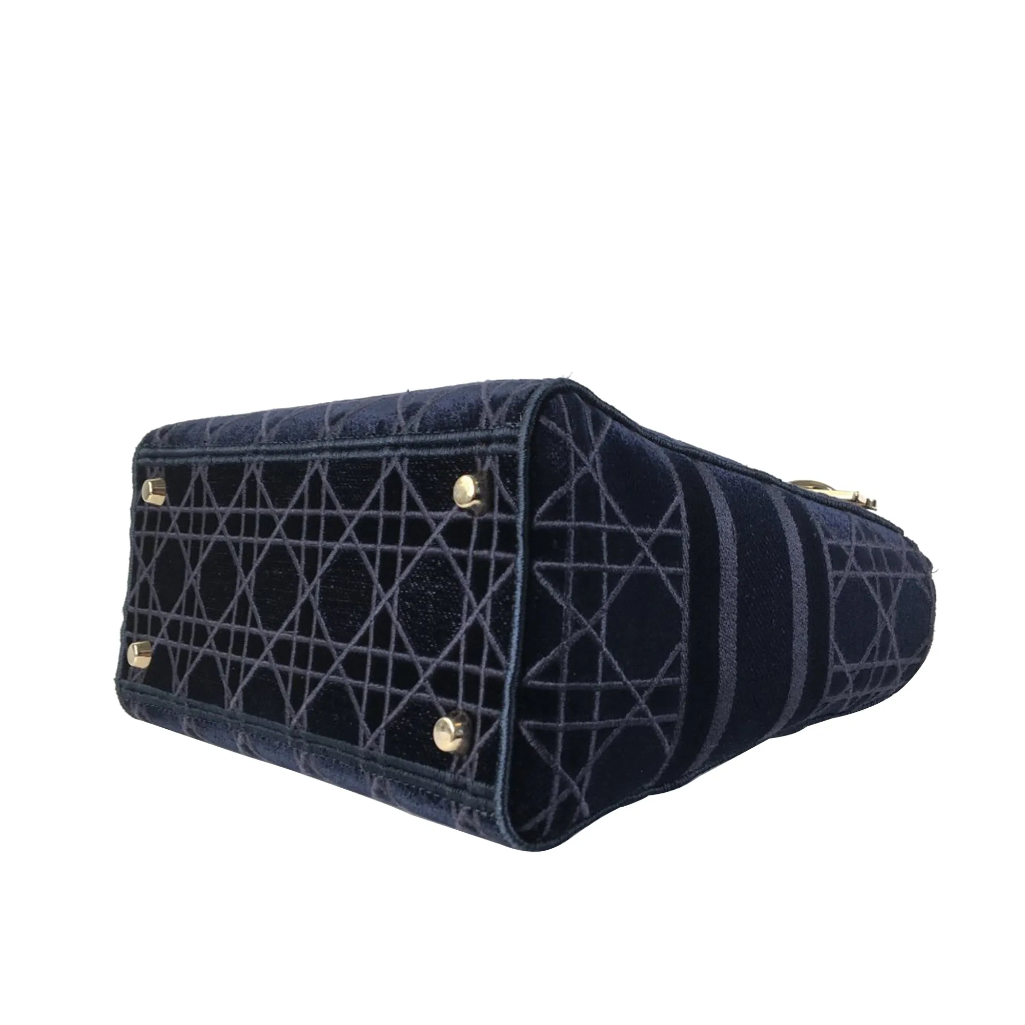 Trendy Inspired Dior Lady D-lite Medium Blue Velvet