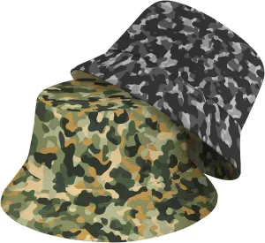 Unisex Print Double Side Wear Summer Reversible Sun Fishing Bucket Hat for Men Women Teens,Tropic Vibes