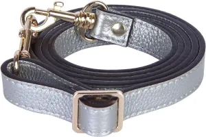 VanEnjoy Full Grain Leather Adjustable Replacement Cross Body Purse Shoulder Strap, 0.7 Width, Adjustable Length 25-51 (Silver)