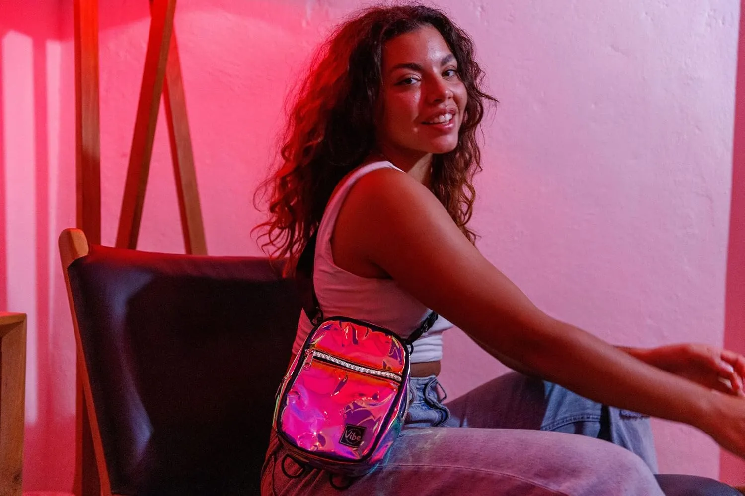 Vibe Festival Gear Small Crossbody Sling Bag for Women Men 5in1 Multi-Use from (rPET) Recycled Polyester Belt Bag Cross Body Backpack Fanny Pack Purse - Purple