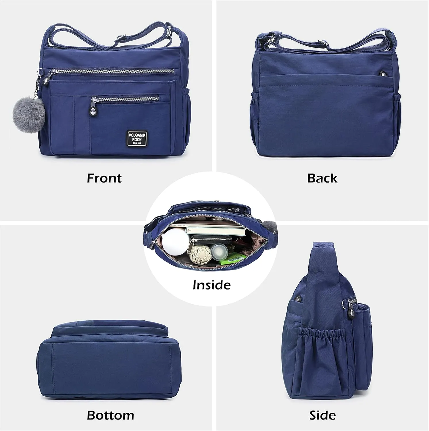 VOLGANIK ROCK Crossbody Bags for Women with RFID Pocket Anti Theft Handbag Water Resistant Shoulder Bags Travel Purse