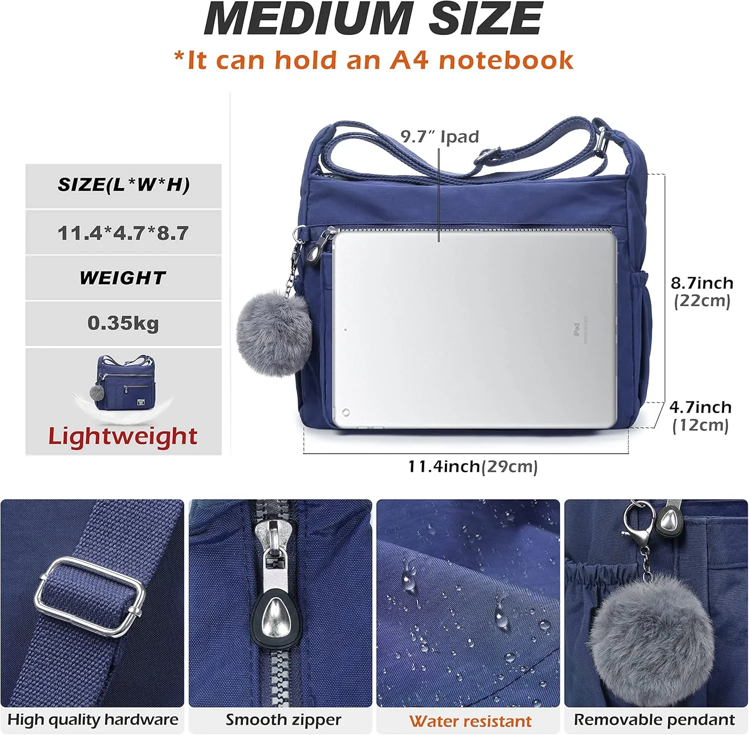 VOLGANIK ROCK Crossbody Bags for Women with RFID Pocket Anti Theft Handbag Water Resistant Shoulder Bags Travel Purse