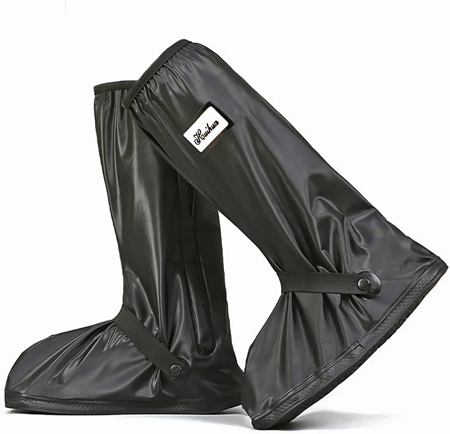 Waterproof Shoe Cover, Reusable High Tube Thickening Slip Proof Bottom with Reflector Overshoes for Cycling Bowling Fishing Walking Hiking in Rain Snow and Mud (XL)