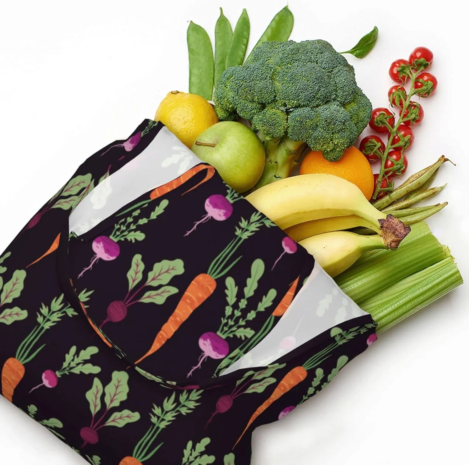 WOAIDY Reusable Grocery Bags for Kitchen, Foldable Durable Shopping Totes with 50lbs Capacity, Large Tote Bags with Handles